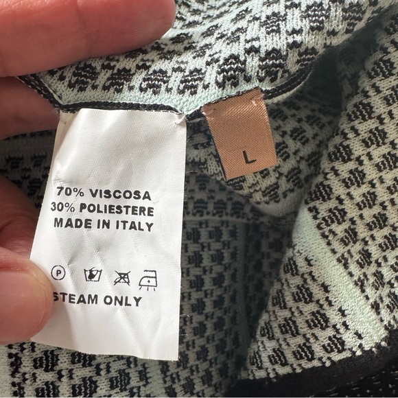 Vicedomini Italy Black and White Striped Dress Large - Picture 8 of 13